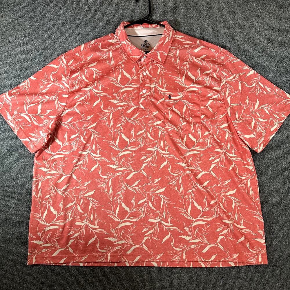 IZOD Saltwater Sunshield Pro Men’s 3XB Coral Floral Golf Polo Big Tall